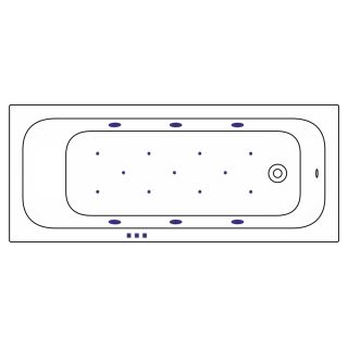 Гидромассажная ванна WHITECROSS Vibe 0105.170070.100.RELAX.GL 170x70 см Relax золото